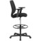 Emma and Oliver Ergonomic Mid-Back Mesh Drafting Chair with Fabric Seat, Adjustable Foot Ring and Arms
